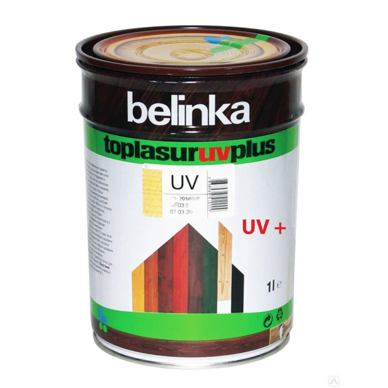 Краска-лазурь для дерева Belinka Toplasur UV+ №12 бесцветная полуглянец 1 л 