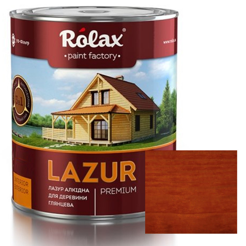 Лазур для деревини Rolax LAZUR Premium алкідна глянцева № 111 черешня 2.5 л