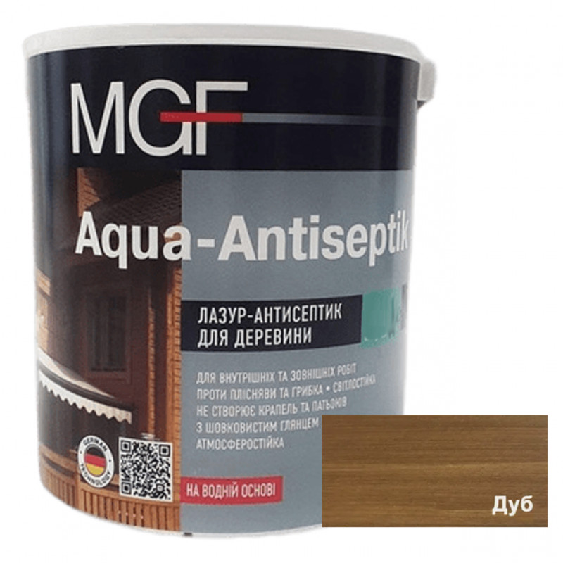 Лазурь-антисептик для деревини MGF Aqua-Antiseptik дуб 10 л