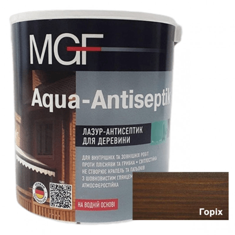 Лазурь-антисептик для деревини MGF Aqua-Antiseptik горіх 10 л