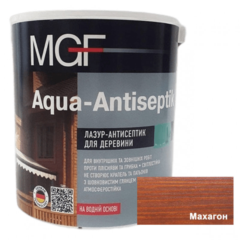 Лазурь-антисептик для дерева MGF Aqua-Antiseptik махагон 0.75 л