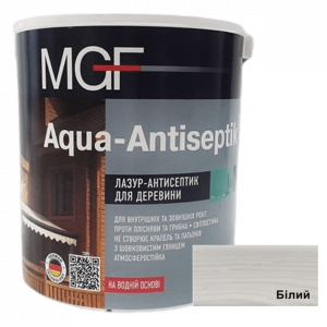 Лазурь-антисептик для деревини MGF Aqua-Antiseptik білий