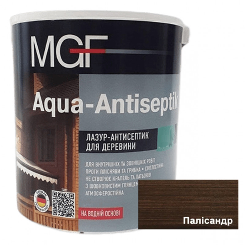 Лазурь-антисептик для деревини MGF Aqua-Antiseptik полісандр 10 л