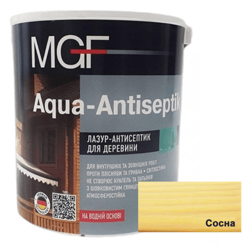 Лазурь-антисептик для деревини MGF Aqua-Antiseptik сосна 10 л