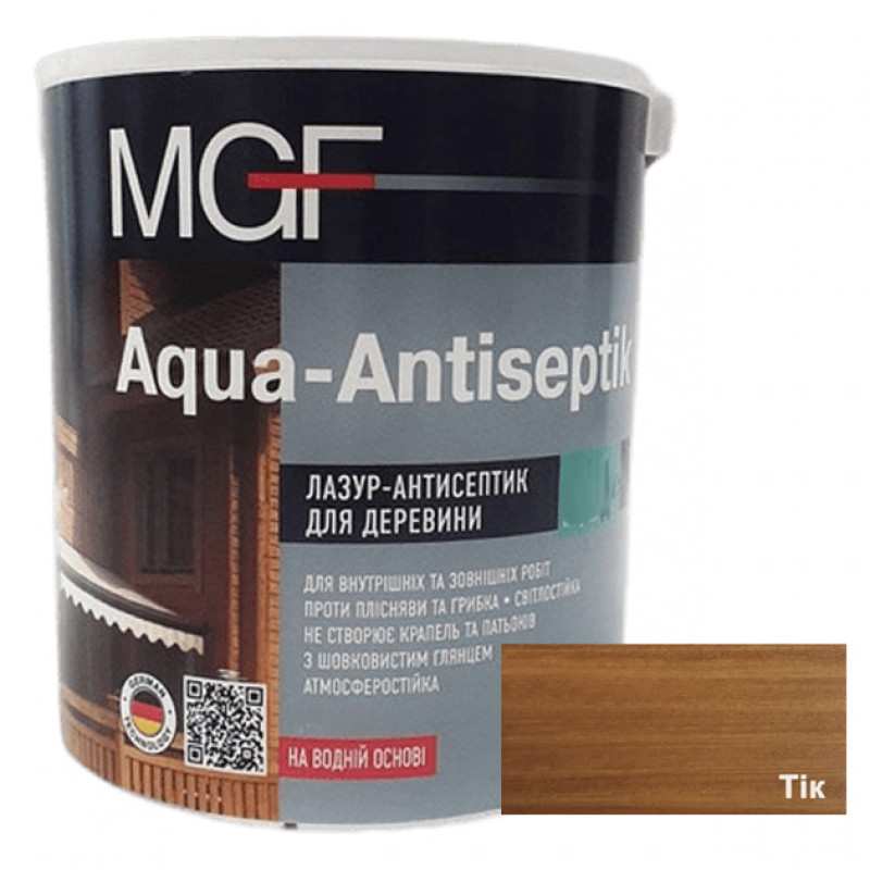 Лазурь-антисептик для дерева MGF Aqua-Antiseptik тик 10 л