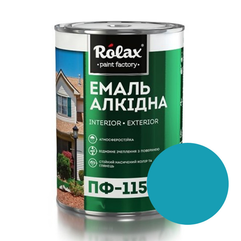 Эмаль алкидная Rolax ПФ-115 бирюзовая глянцевая 2.8 кг