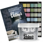Декоративная краска Aura® Velour Silver с эффектом бархата и велюра серебряная 1 л (1,2 кг)
