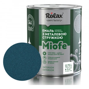Эмаль с металлической стружкой Rolax Miofe № 723 голубая 0,75 л