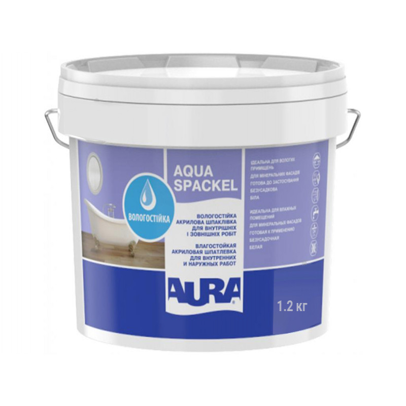 Влагостойкая акриловая шпаклевка Aura Luxpro Aqua Spackel 1.2 кг