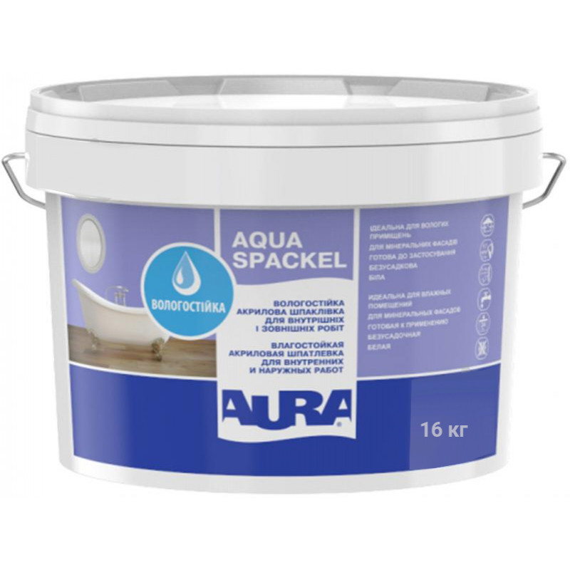 Вологостійка акрилова шпаклівка Aura Luxpro Aqua Spackel 16 кг