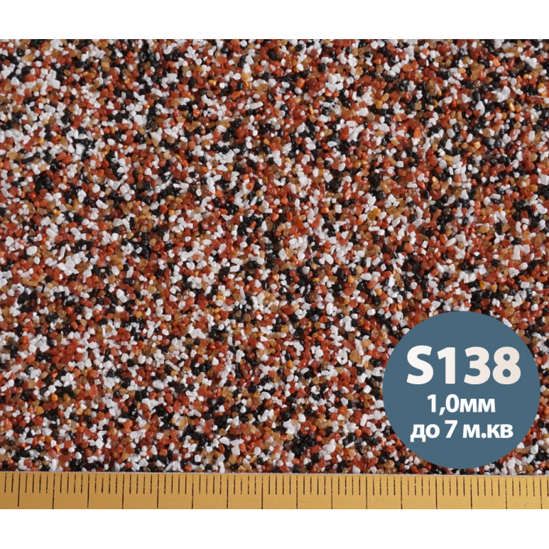 Декоративная силиконовая штукатурка мозаика (байрамикс) Aura® Luxpro Mosaik S138 1,0 мм 15 кг
