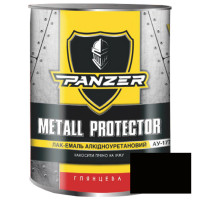 Лак-эмаль аликдно-уретановый ТМ PANZER Metall Protector высокоглянцевая черная 0.8 л