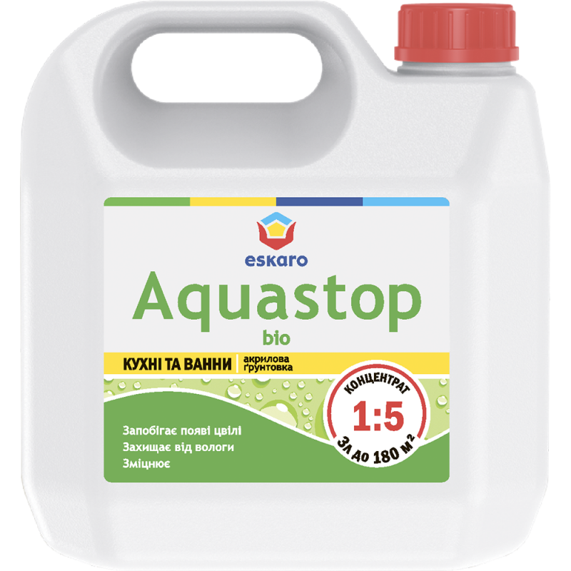 Грунтовка-концентрат Eskaro Aquastop Bio 1:5 против плесени прозрачная 3 л