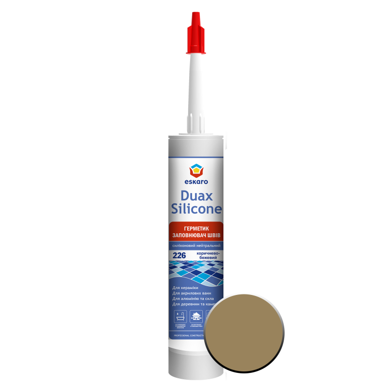 Герметик силіконовий нейтральний Eskaro Duax Silicone №226 коричнево-бежевий 300 мл