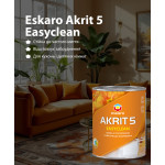 Краска моющаяся Eskaro Akrit 5 Easyclean для стен и потолков матовая 0,85 л