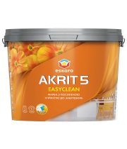 Краска моющаяся Eskaro Akrit 5 Easyclean для стен и потолков матовая