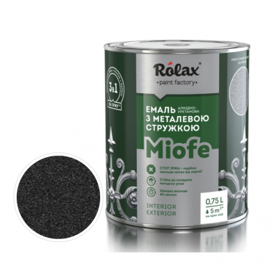 Емаль із металевою стружкою Rolax Miofe №770 чорна 0.75 л