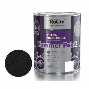 Эмаль молотковая Rolax Hammer Paint № 305 черная 2 л