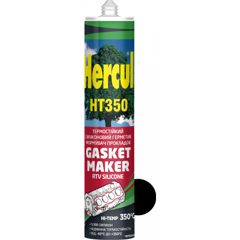 Термостійкий герметик формувальник прокладок HERCUL HT350 GASKET MAKER 280 мл чорний