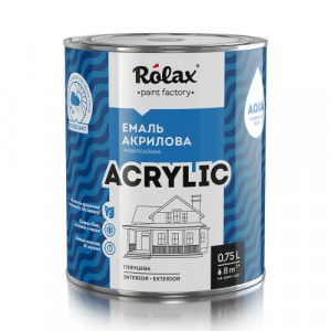 Емаль акрилова Rolax Acrylic універсальна сніжно-біла глянсова 0,75 л