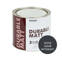 Грунт-емаль 3в1 антикорозійна Biodur Durable Matt № 216 сірий антрацит матова