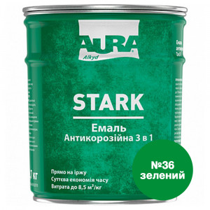 Эмаль антикоррозионная 3 в 1 Aura Stark зеленый №36