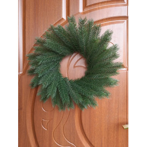 Литий новорічний вінок Буковельський 50 см зелений