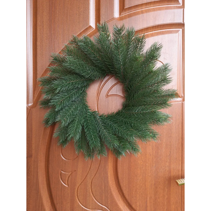 Литый новогодний венок Буковельский 50 см зеленый