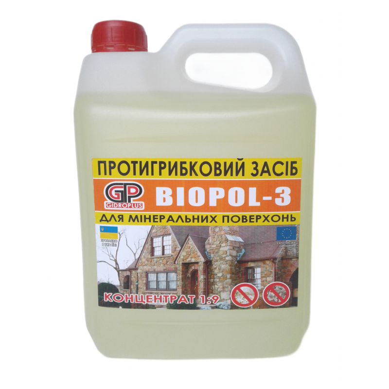 Противогрибковое средство для минеральных поверхностей BIOPOL 3 концентрат 1:9 1 л 