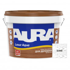 Лазурь для дерева Aura Lasur Aqua шелковисто-матовая Белая