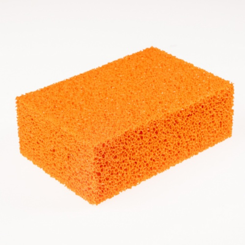 Губка для декору прогумована оранжева 110х160х50 мм