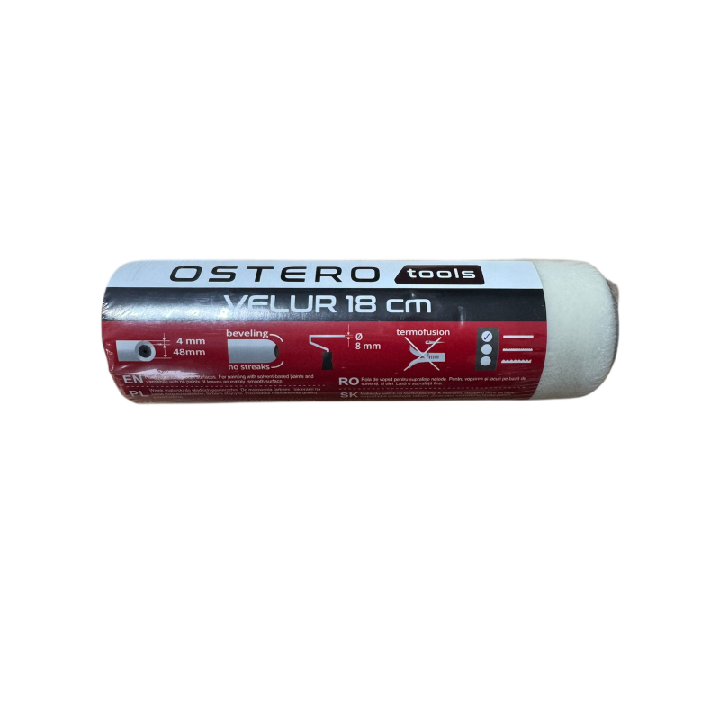 Валик Ostero Velour 180 мм, велюр, ворс 4 мм, Ø48 мм