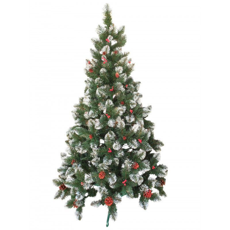 Елка искусственная ПВХ Кармен 150 см с шишками и калиной