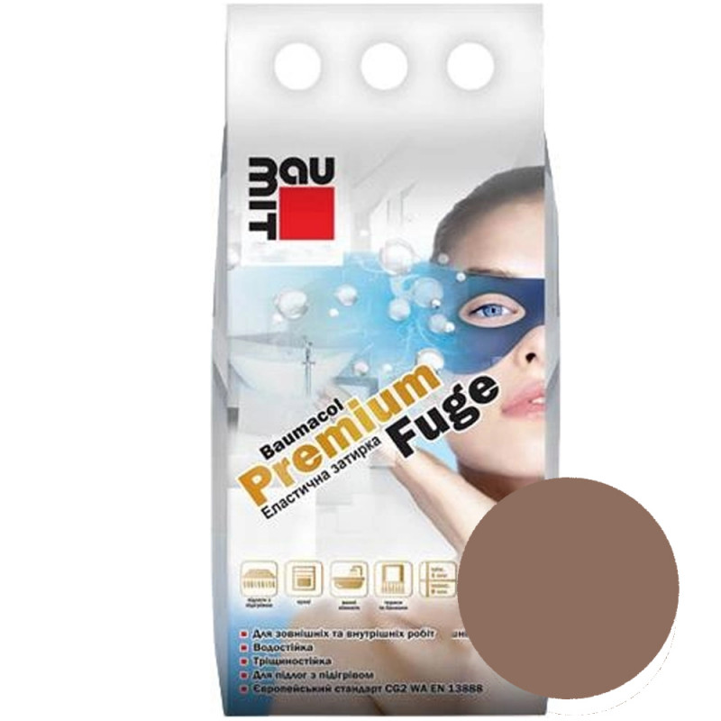 Затирка для плитки Baumit Baumacol PremiumFuge колір темно-коричневий 1 кг