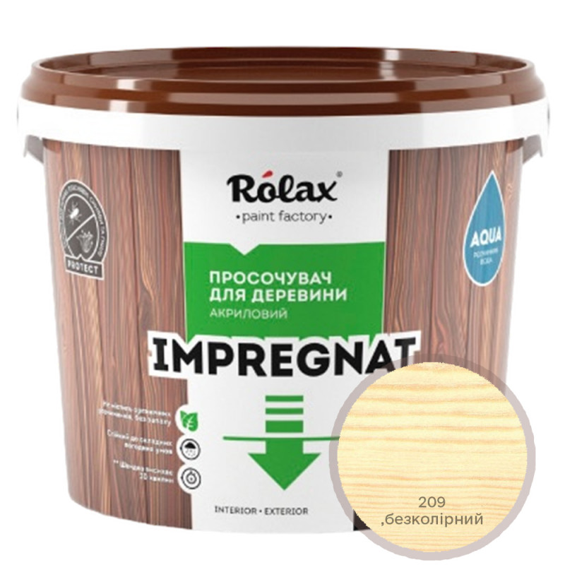 Пропитка импрегнат для древесины Rolax Impregnat №209 бесцветная 1 л 