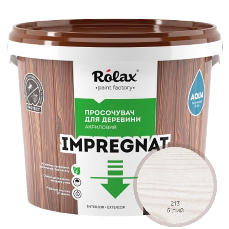 Пропитка импрегнат для древесины Rolax Impregnat № 213 белая 1 л 