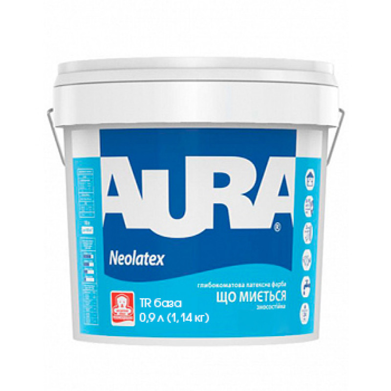 Интерьерная краска Aura Neolatex глубокоматовая белая TR база прорачный 0,9 л (1,14 кг)