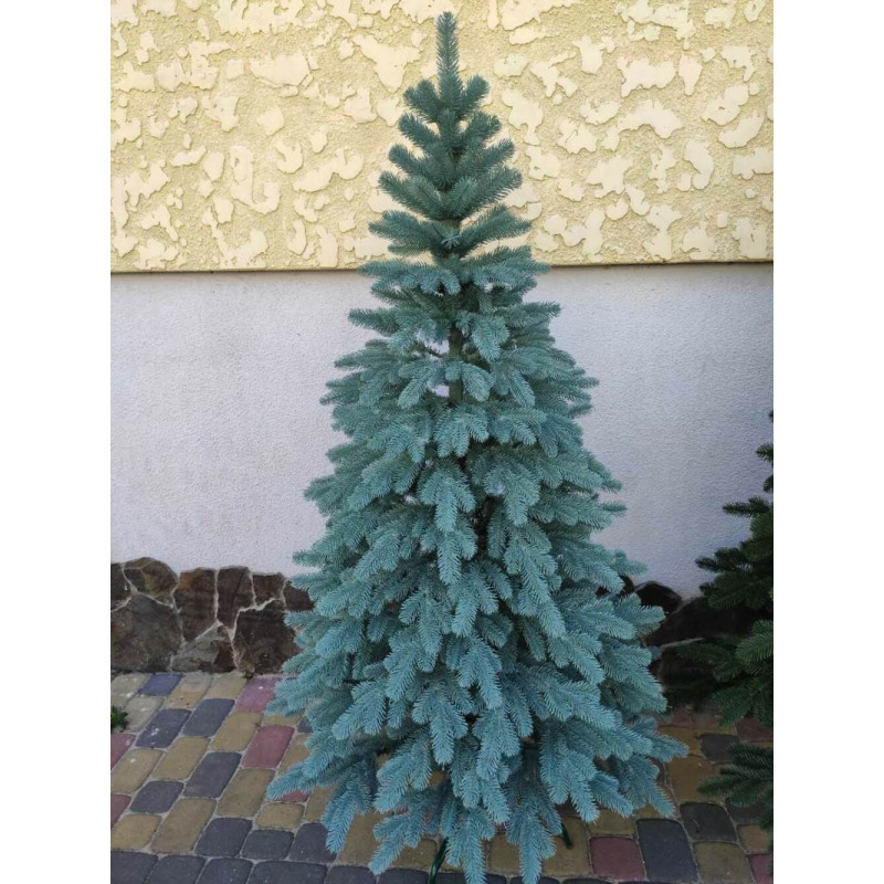 Искусственная литая елка  Премиум 1.8 м голубая