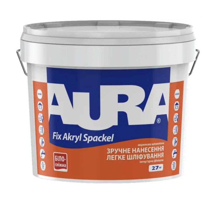 Інтер’єрна акрилова фінішна шпаклівка Aura Fix Akryl Spaсkel 27 кг