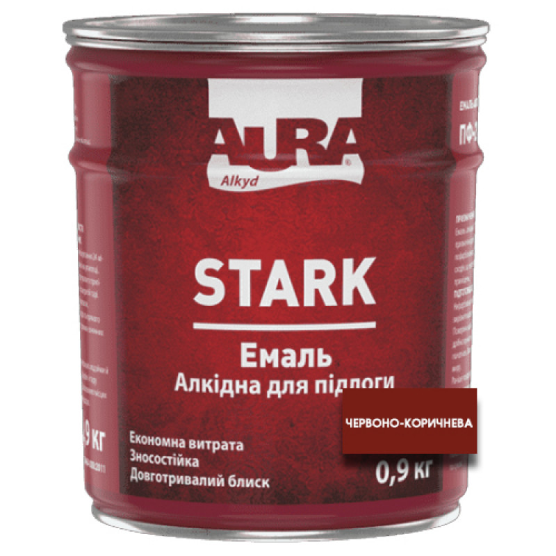 Эмаль алкидная для пола ПФ-266 Aura Stark красно-коричневая №87 0.9 кг