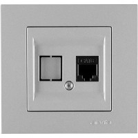 Розетка компʼютерна Cat6 ARVIA Karen срібний (20 03 2000 247)