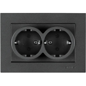 Розетка двойная с заземлением ARVIA Karen дымчатый (20 04 2000 907)