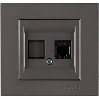 Розетка компʼютерна Cat6 ARVIA Karen антрацит (20 06 2000 247)