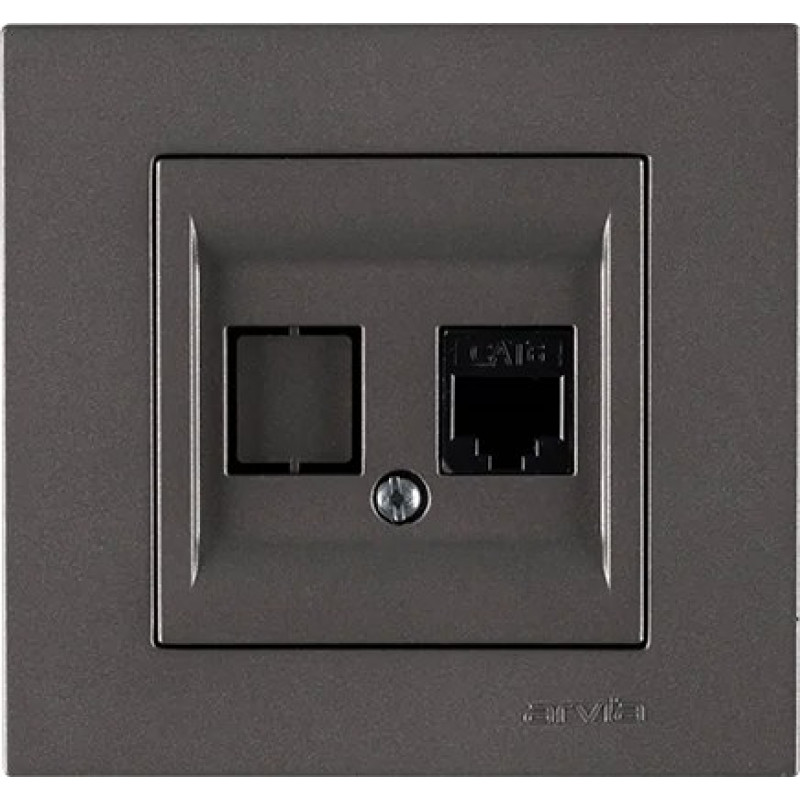 Розетка компʼютерна Cat6 ARVIA Karen антрацит (20 06 2000 247)