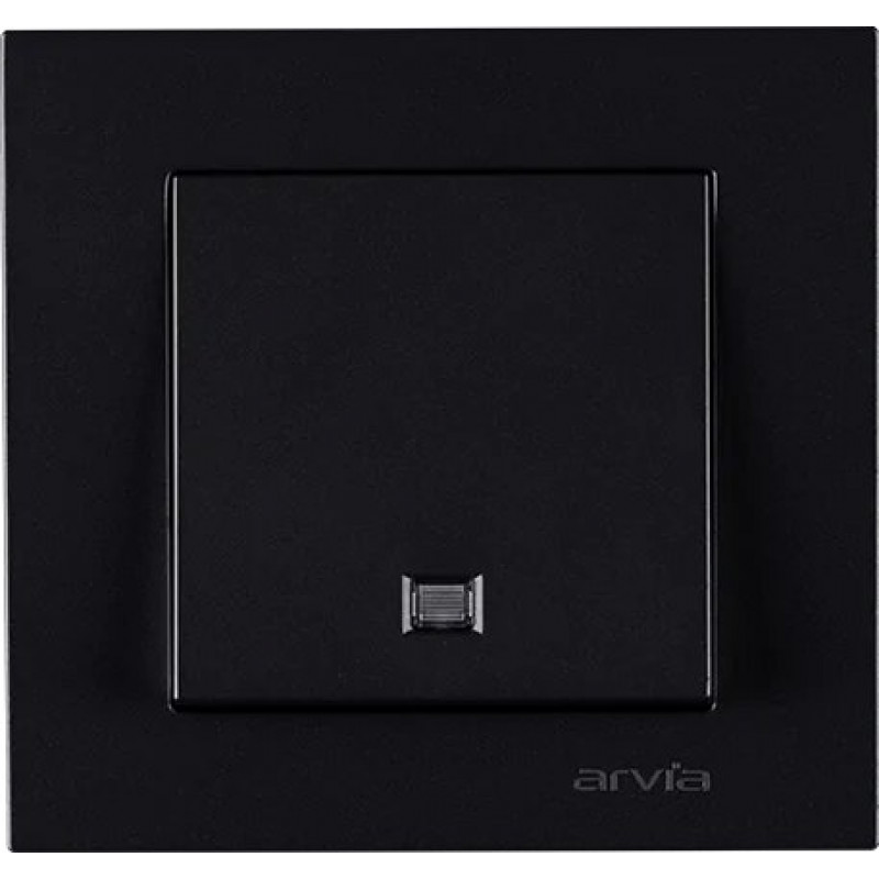 Выключатель одноклавишный с подсветкой ARVIA Karen чёрный (20 07 2000 201)