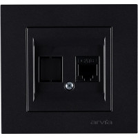 Розетка компʼютерна Cat6 ARVIA Karen чорний (20 07 2000 247)