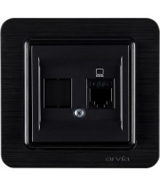 Розетка компьютерная Cat6 ARVIA Lavin чёрный (21 25 4007 247)