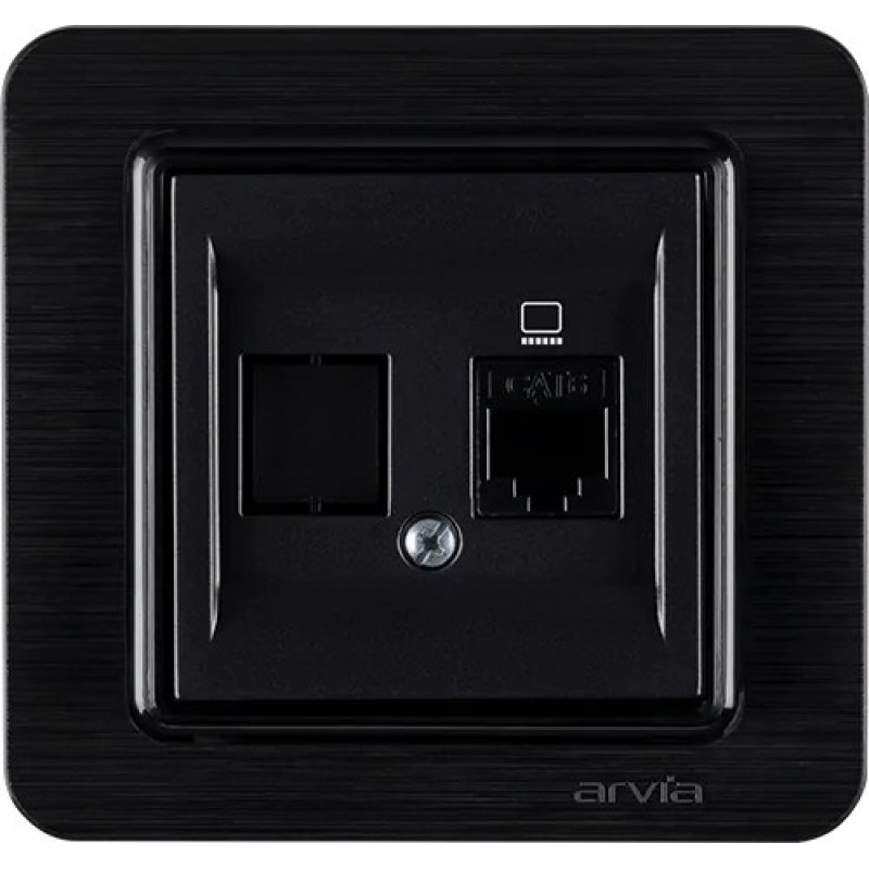 Розетка компʼютерна Cat6 ARVIA Lavin чорний (21 25 4007 247)