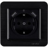 Розетка с заземлением USB-A + USB-A ARVIA Lavin чёрный (21 25 4007 300)