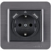 Розетка с заземлением USB-A + USB-A ARVIA Lavin дымчатый (21 27 4004 300)